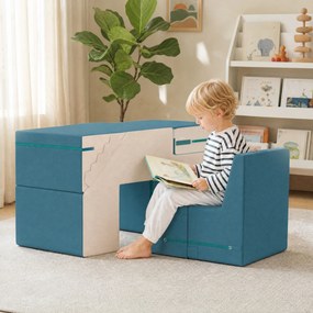 AIYAPLAY Sofa do zabawy z aksamitu, 2-częściowa piankowa kanapa dziecięca, do prania, modułowa, dla dzieci 0,5–3 lat | Aosom PL