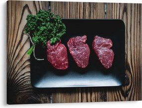 Obraz mięsa na talerzu (70x50 cm)