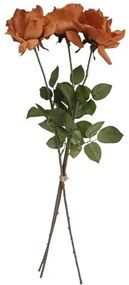 Sztuczna róża miedziana, 74 cm, 3 sztuki