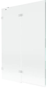 Mexen Lunar parawan nawannowy 2-skrzydłowy lewy 120 x 150 cm, transparent, biały - 897-120-100-20-00-L