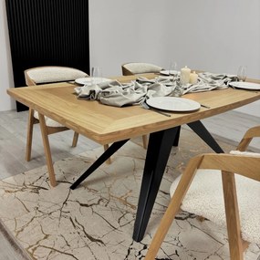 Stół rozkładany FERRUM Dąb do Salonu Jadalni 200-300 x 100 x 76 cm, Prostokątny