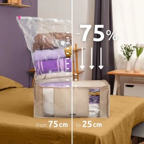Tekstylny pojemnik do przechowywania ubrań próżniowy 65x50x27 cm Life – Compactor