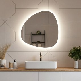 Lustro nieregularne podświetlane dekoracyjne LED 54x54 cm z neutralną barwą światła 4500K