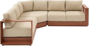 Narożny zestaw aluminiowy dla 5 osób MADRID NEW (terakotowy)