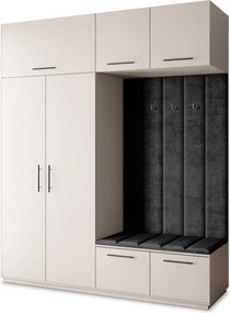Masseno Garderoba REMA 200/240/60 cm Nowoczesna Szafa do Przedpokoju Kaszmir