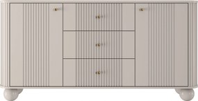 Komoda Vesper 160 cm z szufladami na kulach - kaszmir / złote uchwyty / nogi kule