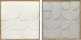 HOMCOM Dekoracja ścienna 3D 2-częściowy zestaw geometryczna dekoracja ścienna nowoczesna do salonu, przedpokoju, 80 x 3,5 x 80 cm, biały | Aosom PL