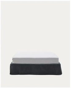 Antracytowe tapicerowane łóżko dwuosobowe 180x200 cm Jaira – Kave Home