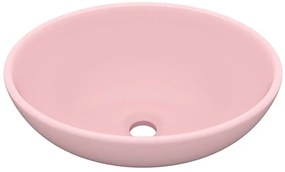 Ceramiczna umywalka na blat różowy mat - Feriks