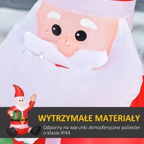 Homcom Dmuchana dekoracja świąteczna LED z prezentem, czerwony | Aosom PL