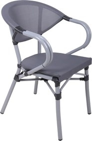 Szare metalowe krzesło ogrodowe Toskana – Garden Pleasure