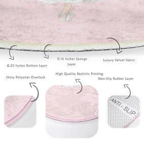 Różowy dywan dziecięcy ø 120 cm Comfort – Mila Home