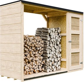 Zewnętrzny schowek na drewno opałowe - 75 x 217 x H159 cm - 1,09+0.53 m² - schowek na drewno i narzędzia - M981