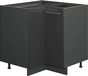 Szafka narożna antracyt wysoki połysk 80.5x60x82 fame-line