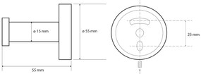 SAPHO XR203 X-Round E wieszak prosty,  srebrny