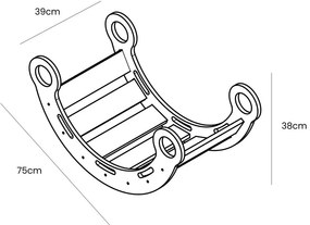 Huśtawka z litego drewna sosnowego w naturalnym kolorze 39x75x38 cm Montessori – Meowbaby
