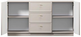 Komoda Lorini 150 cm z szufladami - kaszmir / złote uchwyty T-bar