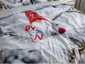 PrzytulneMieszkanie.pl PrzytulneMieszkanie.pl Pościel z mikrosatyny WINTER GNOME szara + poszewka na poduszkę 45 x 45 cm gratis Rozmiar pościeli: 70 x 90 cm | 140 x 200 cm