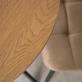 Stół Okrągły LAUREN 60 cm Dąb Złoty/Czarny Loft Nowoczesny