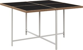 Zestaw mebli ogrodowych z drewna akacjowego 6-osobowy: stół jadalny + 4 fotele + 2 hokery - na taras, do ogrodu i na balkon - Biały + naturalny