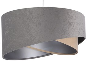 Szaro srebrna lampa wisząca z abażurem 3X EX987 W8-R01