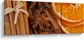 Obraz - Pachnące przyprawy (z zegarem) (90x30 cm)