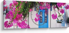 Obraz - Tradycyjny grecki dom (z zegarem) (90x30 cm)