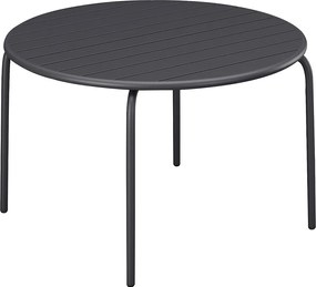 Stół ogrodowy okrągły o śr. 130 cm z metalu - antracytowy  - MIRMANDE marki MYLIA