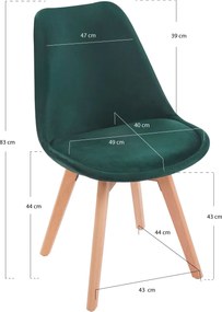 Zestaw 4 Krzese Synk Aksamitne