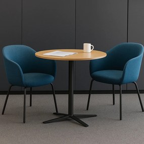 Stolik kawowy AURA, średnica 60 cm, czarna podstawa, grafit