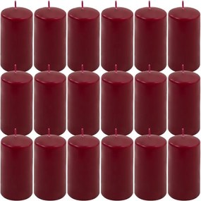Zestaw świec słupkowych, 11,5 cm, Ø 6 cm, bordowe 18szt