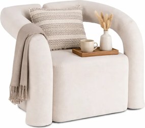 Kremowy fotel w stylu nowoczesnym F7-E05