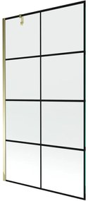 Mexen Next parawan nawannowy 1-skrzydłowy 100 x 150 cm, czarny wzór, złoty - 895-100-000-00-77-50