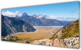 Szkło do Kuchni na Ścianę Malowniczy Pejzaż Górskiej Doliny