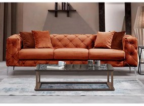 Pomarańczowa aksamitna sofa 237 cm Como – Artie