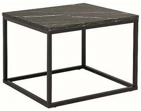 Ława z blatem w dekorze marmuru ROSSI B 60x60 czarny