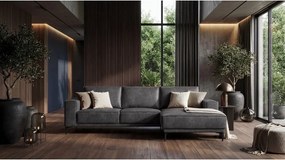 Antracytowy narożnik z imitacji skóry (prawostronny) Copenhagen – Scandic