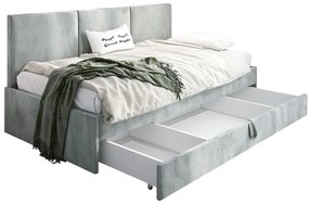 Popielata sofa z szufladą na pościel H6-P63