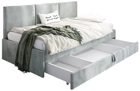 Popielata sofa z szufladą na pościel Huzox 6X - 4 rozmiary