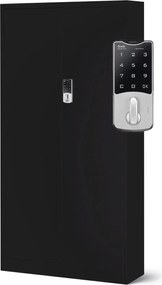 Szafa biurowa na akta otwierana na szyfr 90x40x185 cm Daniel, czarna