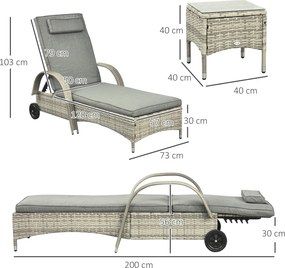 Outsunny leżak, leżak ogrodowy