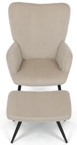 Fotel relaksacyjny z podnóżkiem L7285 CRM6,kremowy