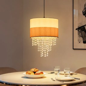 Lampa wisząca Nettlife Vintage na stół jadalny – żyrandol z 1 kryształową lampką, E27, regulowane oświetlenie retro do sypialni (żarówka nie jest dołączona)