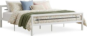 Białe metalowe łóżko 160 x 200 cm K8-Z44