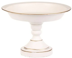Metalowa miska dekoracyjna na stojaku 20 cm, biała, 20 CM