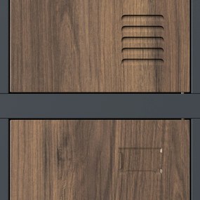 Szafa socjalna 6-drzwiowa IGOR, 900 x 1850 x 450 mm, Eco Design: antracytowa/ orzech