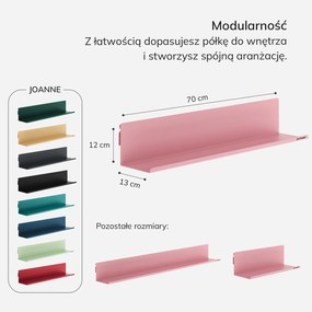 Półka wisząca JOANNE 700 mm, Fresh Style: pudrowy róż