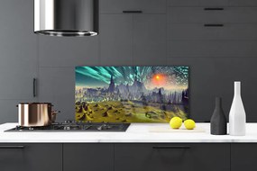 Dekor Szklany do Kuchni Modernistyczna Kompozycja Graficzna