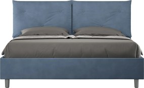 Łóżko bez stelaża tapicerowane 160x210 microfibra Niebieski Appia