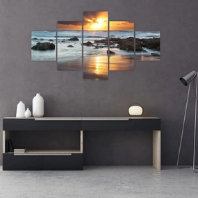 Obraz - Skąpane w słońcu morze (125x70 cm)